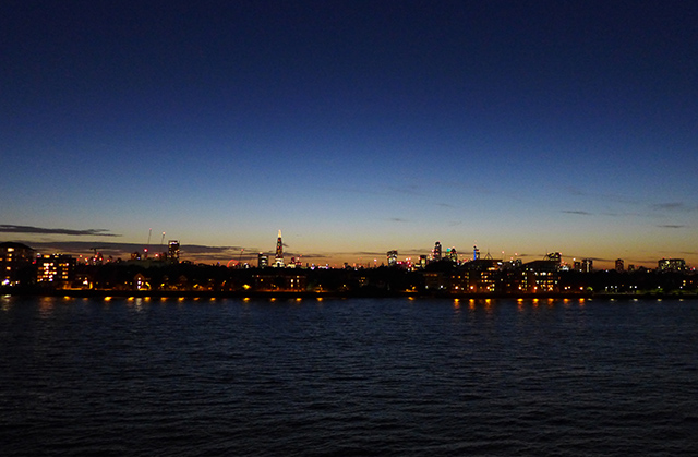 London skyline at night