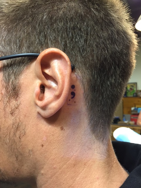 Semicolon tattoo